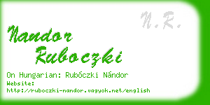 nandor ruboczki business card